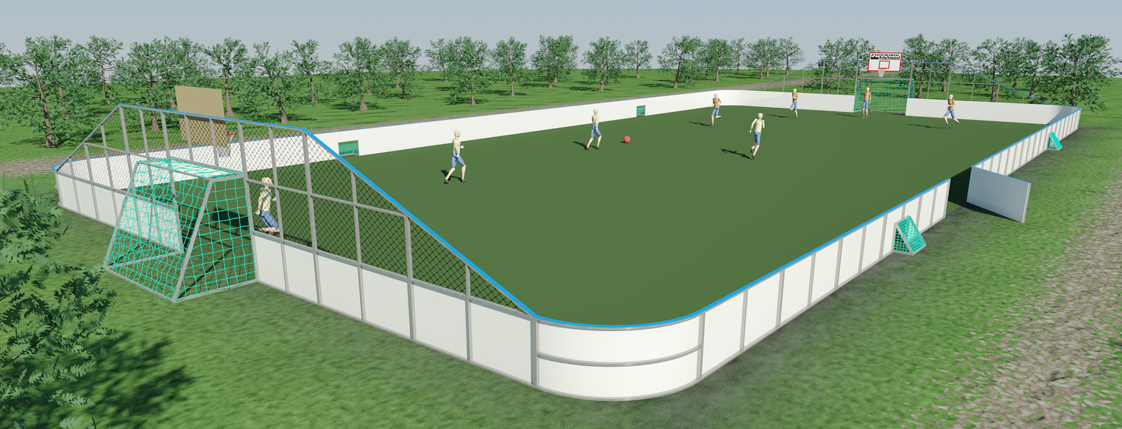 Swerink Plastic White.  Anpassningsbar multiarena 20 x 40 meter